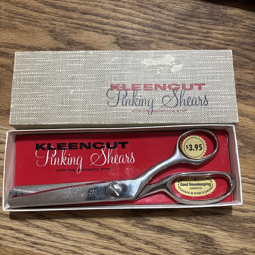 Vintage Kleencut Pinking Shears W/ Box aligator cut‎ scissors